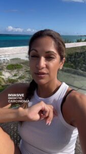 Sangita Patel Instagram - Well…I got my pathology report ❤️ Breathe ❤️…okay so right before this trip, I received the news my suspicious lump was malignant - Cancer ❤️ Yeah… Good news the lump is out but with this type of diagnosis I still have a few more hurdles to face. Last few weeks has tested me physically and mentally and my emotions has been a rollercoaster. This moment sitting down surrounded by blue skies - was really the first time speaking the ‘C’ word as my story❤️ I have the best team of doctors, my blessing of a family and friends. I know I’m going to be fine, conquer this journey. Thank you to everyone who has been asking, checking in, really means a lot - Life is a gift ❤️ Plus, hey, I’m the GEETS 😊💪🏽 #MyJourney #ThyroidCancer #NextChapter #Strong #Community #positivity