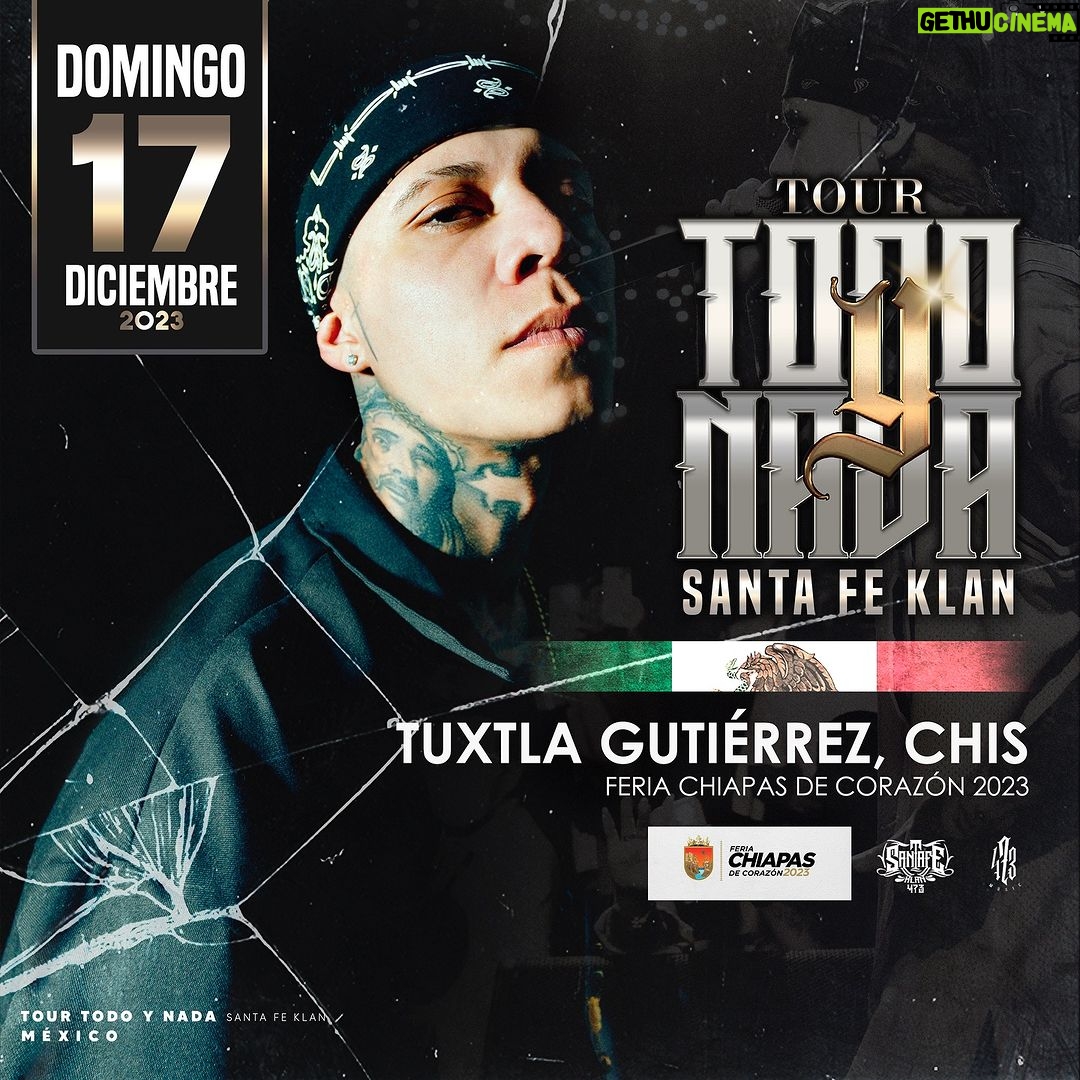 Santa Fe Klan Instagram - Tuxtla ! 🔥Nos vemos mañana locos!! Se va armar el fieston machin carnales, la ultima del año 🔥🚀🌎 se llevan sus banderas de México 🇲🇽 Arriba la Santa! 🙌🏻🙌🏻 #TodoYNadaTour Tuxtla Gtz Chiapas