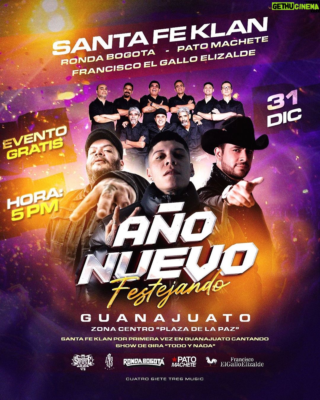 Santa Fe Klan Instagram - MAÑANA DOMINGO 31 DE DICIEMBRE DARÉ UN CONCIERTO GRATIS EN EL CENTRO DE MI GUANAJUATO CAPITAL AHI LOS VEO MI GENGE PARA CELEBRAR EL AÑO NUEVO ESTÁN INVITADOS TODOS LOS BARRIOS Y TODAS LA CIUDADES QUE QUIERAN IR TODA LA GENTE COMERCIANTES PUEDEN VENDER LO QUE QUIERAN AHI EN EL CENTRO FIESTAAAAAAAAAAA GTO 🎄🔥🎊 @gallo_elizalde @larondabogota @patomachete Guanajuato Capital