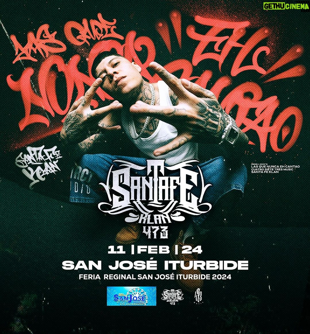 Santa Fe Klan Instagram - Nos vemos en estas próximas fechas carnales!! 📍9 de Febrero Queretaro 📍11 de Febrero San Jode de Iturbide Guanajuato 😎🇲🇽TODOS CON SUS BANDERAS DE MÉXICO 🔥🔥 #ArribaLaSanta @473music_oficial @prajinmusicgroup