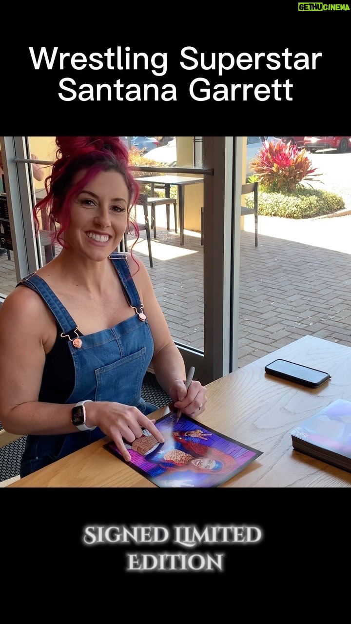 Santana Garrett Instagram - I recently had the privilege to collaborate with former WWE and AEW Superstar Santana Garrett! Santana is one of the sweetest, incredible and most beautiful people you’ll ever meet, and this LIMITED EDITION print tells her story! **Signed and numbered by Santana and me. **Pick yours up today before they are SOLD OUT!! #santanagarrett #wwe #aew #wrestling #prowrestling #wrestlinglife #prowrestlingart #wrestlingart #wowwrestling #nxt #wwesmackdown #wweraw Orlando, Florida