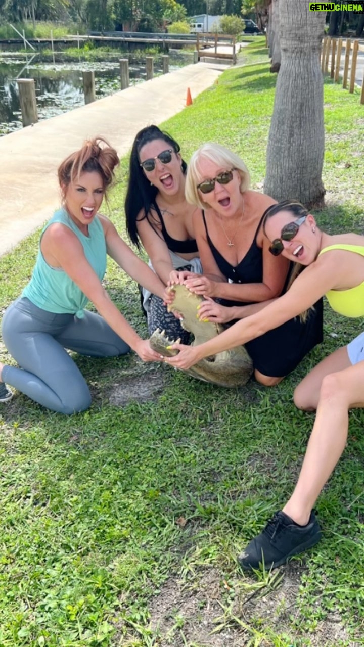 Santana Garrett Instagram - WE DID A THING TODAY!! šāØ We came, we saw, we wrestled gators.. (Ok..maybe Iām fibbing on that last part) š #gator #alligator #girls #florida #riverlife #lakelife #fl #hot #potd #reels #ig Orlando, Florida