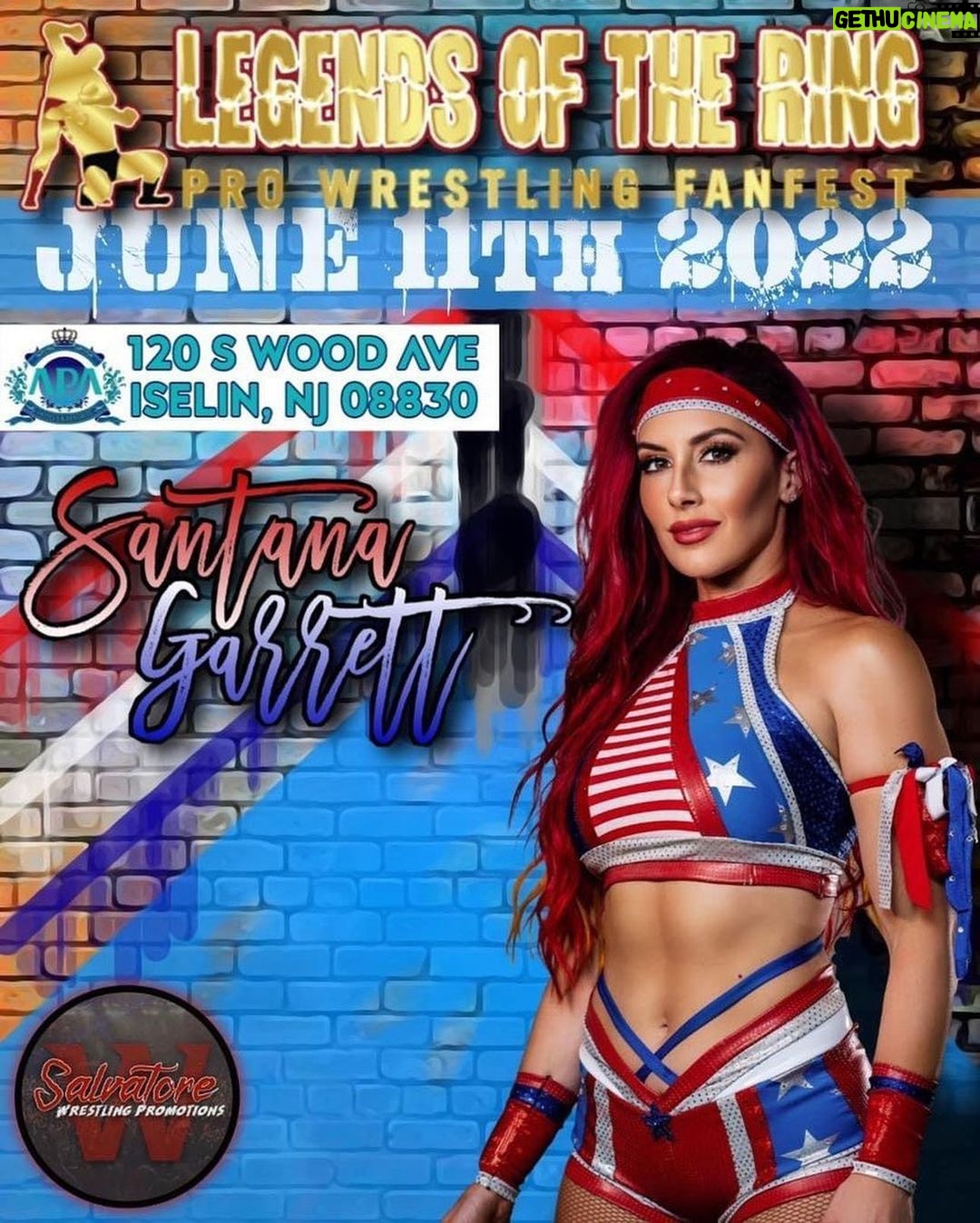 Santana Garrett Instagram - ✈️✈️✈️ WEEKEND SCHEDULE Saturday 10am-2pm Autograph signing @lotr_nj #NewJersey Saturday 7pm live event @warriorsofwrestling #StatenIsland #NewYork Sunday 6pm-10pm autograph signing @glamourshowstar @daveandbusters #Orlando What are YOU up to this weekend? 💛✨ New York