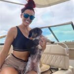 Santana Garrett Instagram - I WOOF you guys. 💙✨🐶 (Swipe to the last photo) 😂 #nationaldogday #dog #dogs #internationaldogday #daschund #goldendoodle Orlando, Florida
