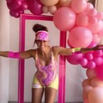 Santana Garrett Instagram - Had a great time showering our favorite #BarbieGirl and Baby YAEL. 💖👙🌸🎆🎀 Fun fact: I made this costume in less than 2 hours! ☺️ #Barbie #BabyShower #Costume #barbiecosplay #winterpark #girls Barbie Land