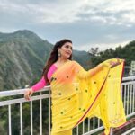 Sapna Choudhary Instagram - Yellow Saree and a view to remember 💛