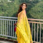 Sapna Choudhary Instagram - Yellow Saree and a view to remember 💛