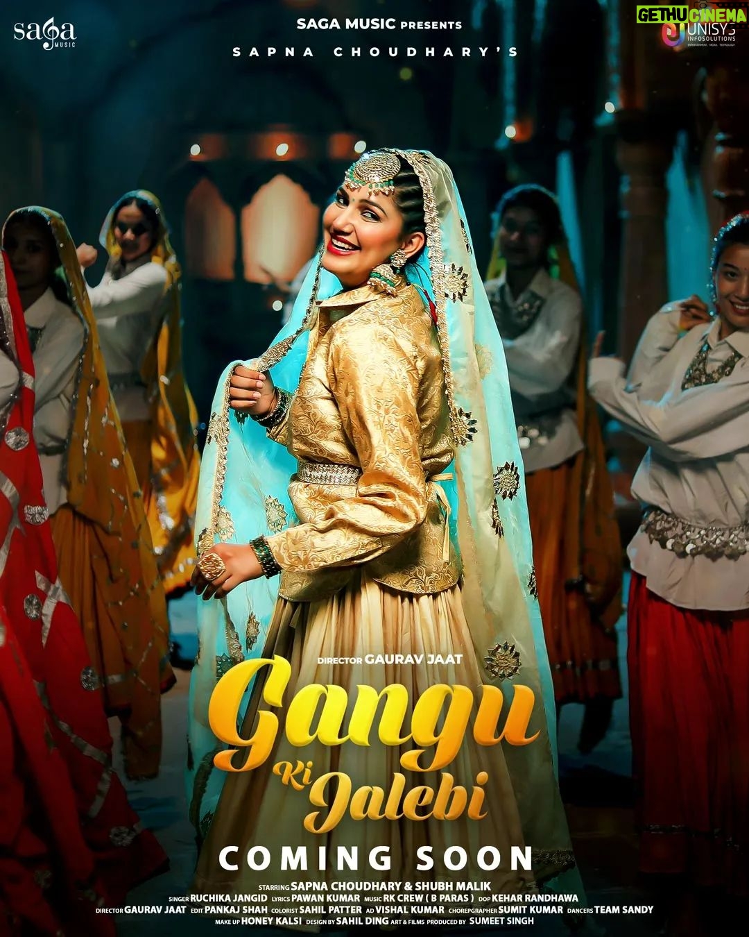 Sapna Choudhary Instagram - Get ready to taste this Jalebi 😋😋 #GanguKiJalebi coming soon !! @itssapnachoudhary @shubhmalik_ @ruchikajangid @rk_crew_real @gauravjaat07 @teamsandy77 @sumeetsinghm @b_paras_official @sagamusicharyanvi @unisysinfosolutions #SagaMusic #Sagahits #Unisys #sumeetsingh