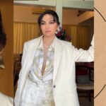 Sara Ali Instagram - Thank you to my double combo, the Sara(h)’s. I look like those girls in the 80’s( i think..) 😆✨ MUA : @saraamackup @hellosaraa Hair : @cantikbysarahashikin Suits : @bonia__official
