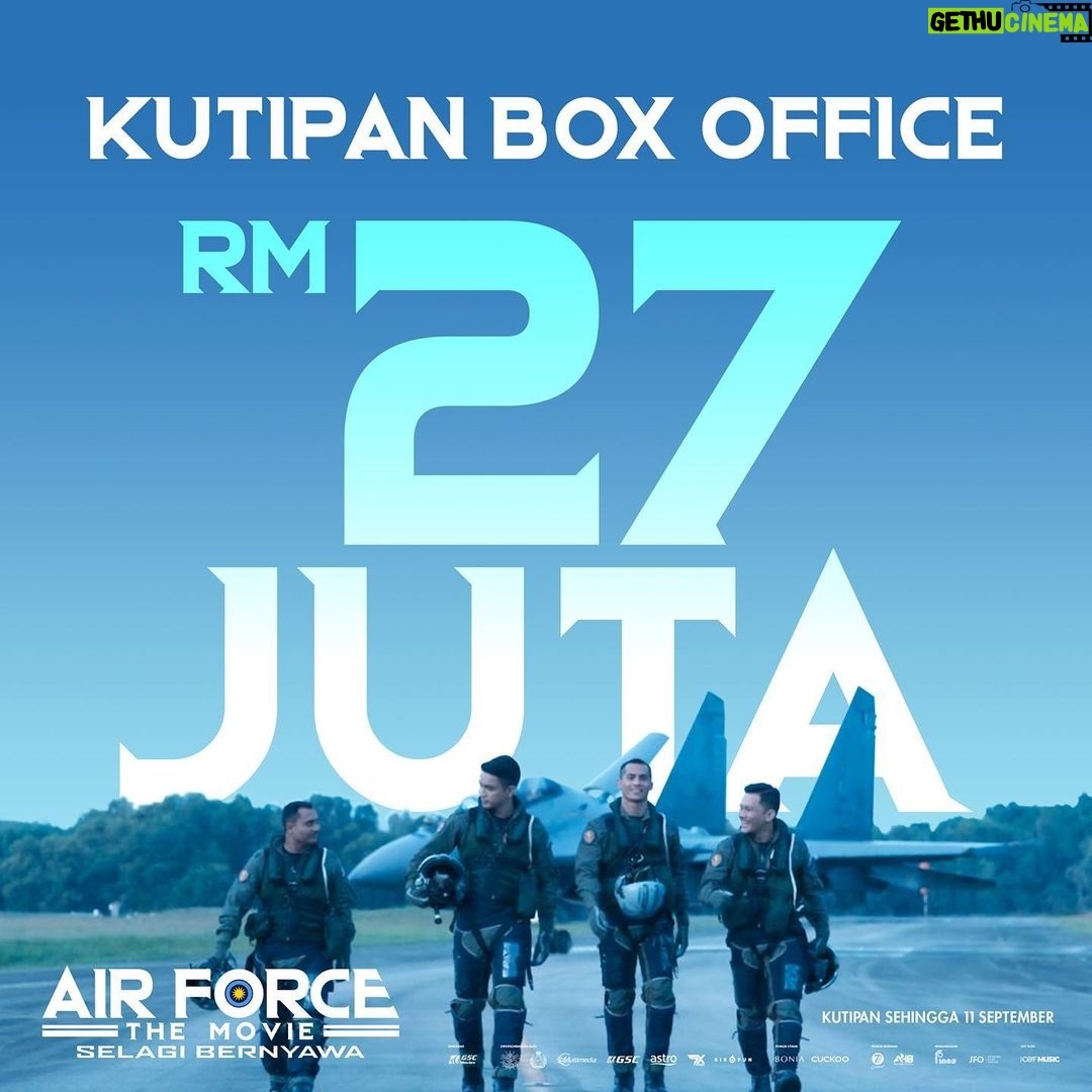 Sara Ali Instagram - RM27 juta untuk #AirForceTheMovie! Terima kasih semua! Teruskan sapot filem tempatan gais!