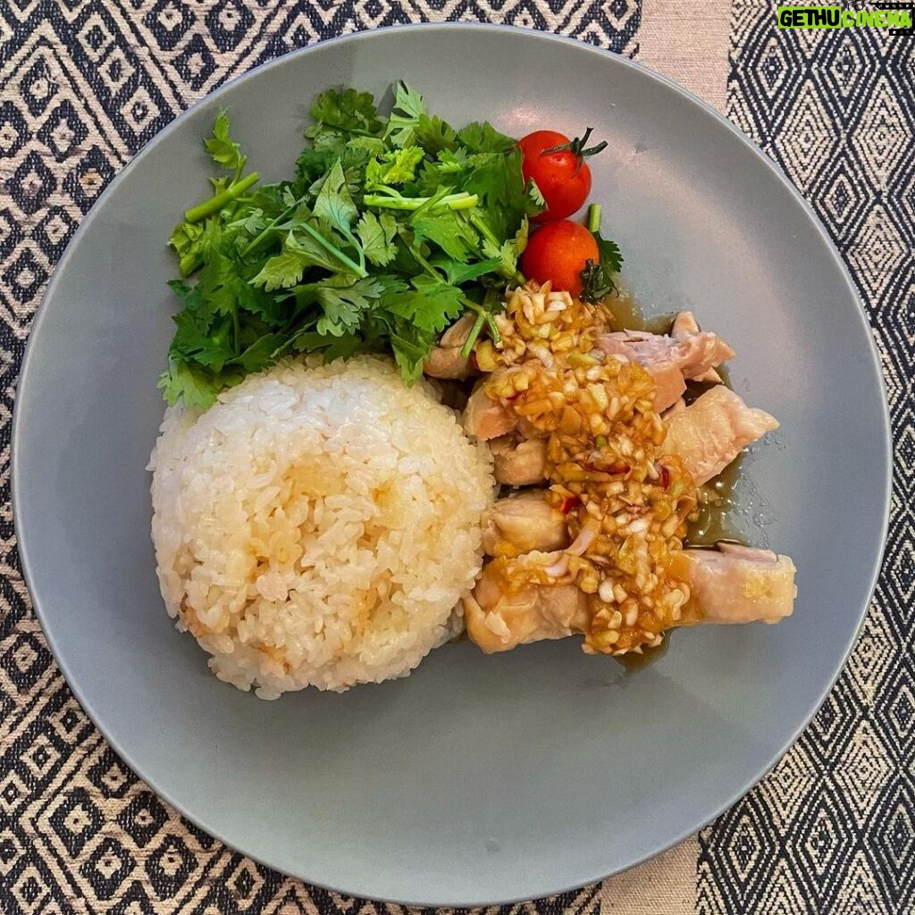Sara Takatsuki Instagram - 実は、私のタイ料理の旅は終わっていなくて、今日は、炊飯器でカオマンガイを作ってみた！お肉プルプルで美味しいから、やってみて欲しい。火がいらないのは良いね🔥#カオマンガイ#皿クック