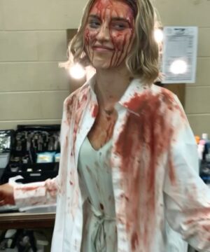Sarah Grey Instagram - OUT TODAY!!! (On demand and in theatres) @theaccursedmovie @kevinlewisofficial 

I am so so blessed to have been a part of this one. Very grateful for everyone that was involved, I had such a blast with you. And I guess spoiler alert.. Elly gets a little bloody. 👀

First photo cred to @concrete.ronin