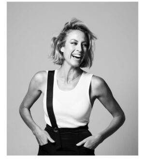 Sarah Wilson Instagram - 50 today. Feels much better than 30. More solid. Less buzzy 🐝 
I write about my love of ageing and life at @substackinc …membership is 30% off for the next week as my birthday gift to anyone wanting to join our community of fired-up ADULTS with big,kind thoughts. Link in stories and bio.
Image by @themodernmuseportrait as part of a 50 Women at 50 exhibition 💥