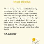 Sarah Wilson Instagram - Some of you might not know about my @substackinc community where we have big, bold conversations about philosophy, our collective identity, hiking, anxiety, politics and pop culture without the algorithms, without the trolls. If this sounds like something you’d enjoy, please join me over there - link in my bio or sarahwilson.substack.com