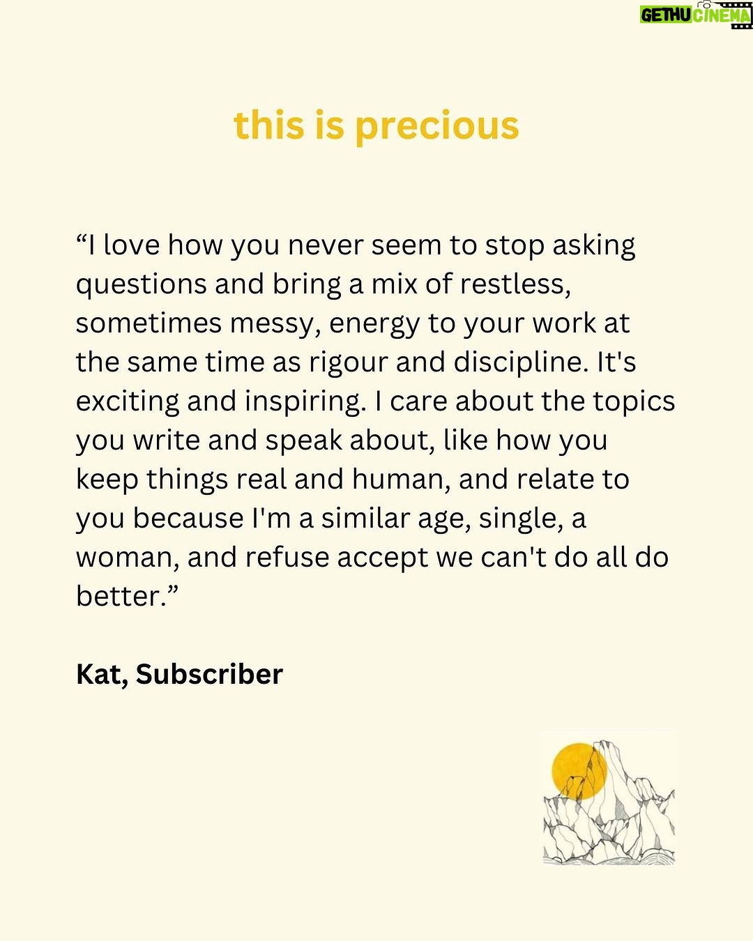 Sarah Wilson Instagram - Some of you might not know about my @substackinc community where we have big, bold conversations about philosophy, our collective identity, hiking, anxiety, politics and pop culture without the algorithms, without the trolls. If this sounds like something you’d enjoy, please join me over there - link in my bio or sarahwilson.substack.com