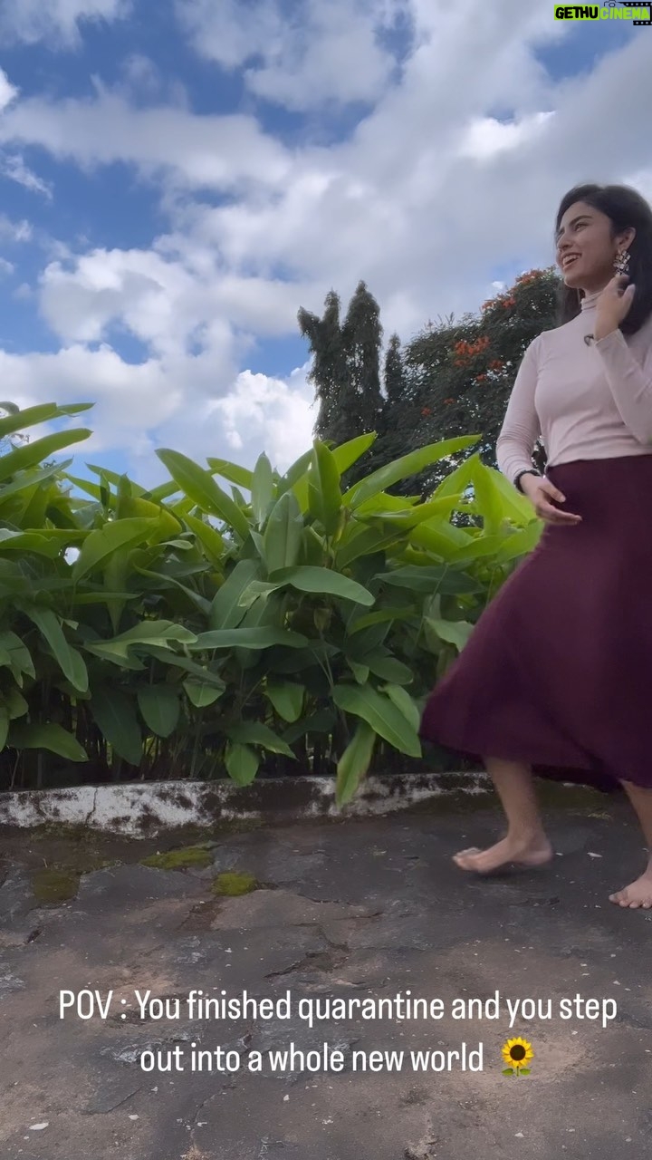 Saras Menon Instagram - Post isolation, it feels like you’re stepping into a whole new world 🍀🌻 especially if you get to travel there’s a renewed sense of appreciation. This is a video from a year ago that I was always too shy to post because it was more freestyle and less choreography as I had a lot of tiredness post covid but the song that played in my mind was this so I wanted to share this moment as I began to value things I took for granted , we all do that sometimes. If you’ve had have Covid / have recovered from Covid , hi 5 from my end for persevering through the solitude and the tiredness and wanting to get back up 🙌🌈 Location - @amastays_trails Coorg 👌
