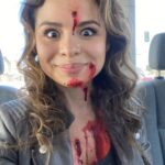 Sasha Clements Instagram - Who is she?!😂 Thank you everyone who watched @ncisla! Coming in as a guest star can feel like being the new kid in school but the cast and crew were SO welcoming! Such a fun set and an honor getting to work with and learn from the experts! Swipe for some bts of Katya’s downfall 🫣