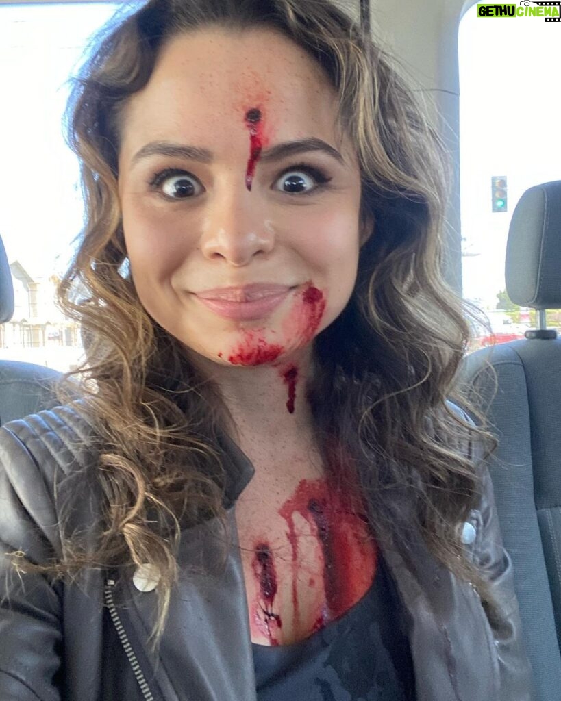 Sasha Clements Instagram - Who is she?!😂 Thank you everyone who watched @ncisla! Coming in as a guest star can feel like being the new kid in school but the cast and crew were SO welcoming! Such a fun set and an honor getting to work with and learn from the experts! Swipe for some bts of Katya’s downfall 🫣