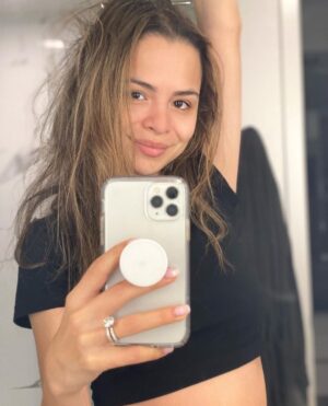 Sasha Clements Instagram - Woke up this morning to Corbin stroking my cheek telling me how beautiful I am in the morning and how angelic I am while sleeping. Then I walked into the bathroom and saw my reflection 🤦🏻‍♀️ Glad he can see past the mouthguard, messy hair and pillow drool 🤣