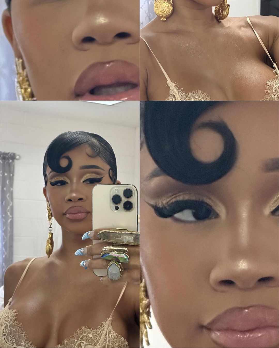 Saweetie Instagram - i love this lil swoop on my face 🦦