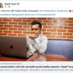 Sayef Turan Instagram - My interview with Mainstream National Daily @theindependentbd 📰❤️ #SocialMedia #bangladesh #socialmediastrategy #interview #theindependentbd