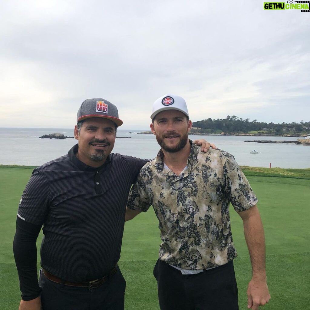 Scott Eastwood Instagram - Practice rounds for @attproam are humbling. Great day @mvegapena Thanks chip!! Your the man. Thanks dolly 📷