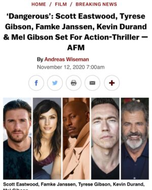 Scott Eastwood Instagram - Up in Canada making a film. Feels good to be back.  Just got off an hour call with my brother @tyrese and I am fired up!!! What a great cast we have.  Let’s do it. #dangerous