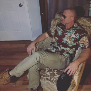 Sean Carrigan Instagram - Testing out Phyllis’s chair.
