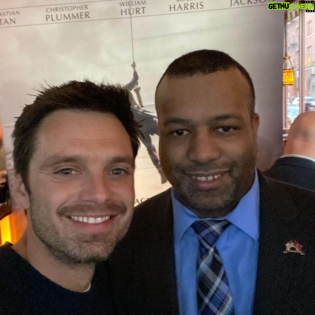 Sebastian Stan Instagram - Just wanna take a moment to thank these heroes for coming to support our film @tlfmfilm Saturday. These men have seen more then I could ever imagine. Their stories shook and humbled me to the core. We are privileged and very lucky to have been blessed by such furiously courageous souls. It was an honor to stand next to them on Saturday and I have nothing but the utmost respect for their hard work and dedication. In order of the photos... 1)York Kleinhandler, Chief Army National Guard Special Forces Warrant Officer and former US Marshal 2)Jack Eubanks, US Marine Corps 3)Everett Weston, US Army, President and founder of Operation Heal Our Heroes 4)Sal Taylor, NYPD, President of the NYPD Marine Corps Association 5)Mike Hyland, FDNY, Gary Sinise Foundation 6)Mike Brown, veteran and doctor, (brother was a Vietnam veteran and highly-decorated FDNY Captain Patrick Brown who perished on 9/11. Mike was also FDNY present at 9/11) and Paul Cotilo, Vietnam veteran. 7)Danny Prince, FDNY and US Navy veteran, Gary Sinise Foundation 8) Group photo (all Navy): Shane Crowell, Jeff Aldridge, Steve Keeler, Mark Dimayuga. 9) US Army Sergeant Brian Shaw and USAF Senior Airman Matt Burda. Brian did two tours in Iraq. Matt did one tour in Iraq and one in Afghanistan. SPECIAL THANKS TO: Donna and Laura, Tenth and Pike Shop and Rob and Joe owners of #GreenwichTavern in TriBeCa for hosting us for the day. AND LASTLY... My friend 10) @mdceleste THANK YOU for everything that you do. None of this would have been possible without you. Your unwavering passion and 150% commitment to everything that you do, blows me away. I’m thankful we’ve met and for the great example that you are in my life. 🙏🏻🙏🏻🙏🏻