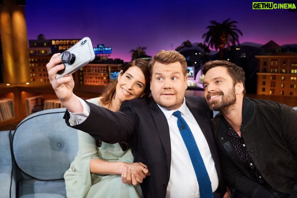 Sebastian Stan Instagram - Thank you @j_corden for having me on the @latelateshow tonight and reminding me about the date I was on last time I saw you on it! #LateLateShow #sharonstone