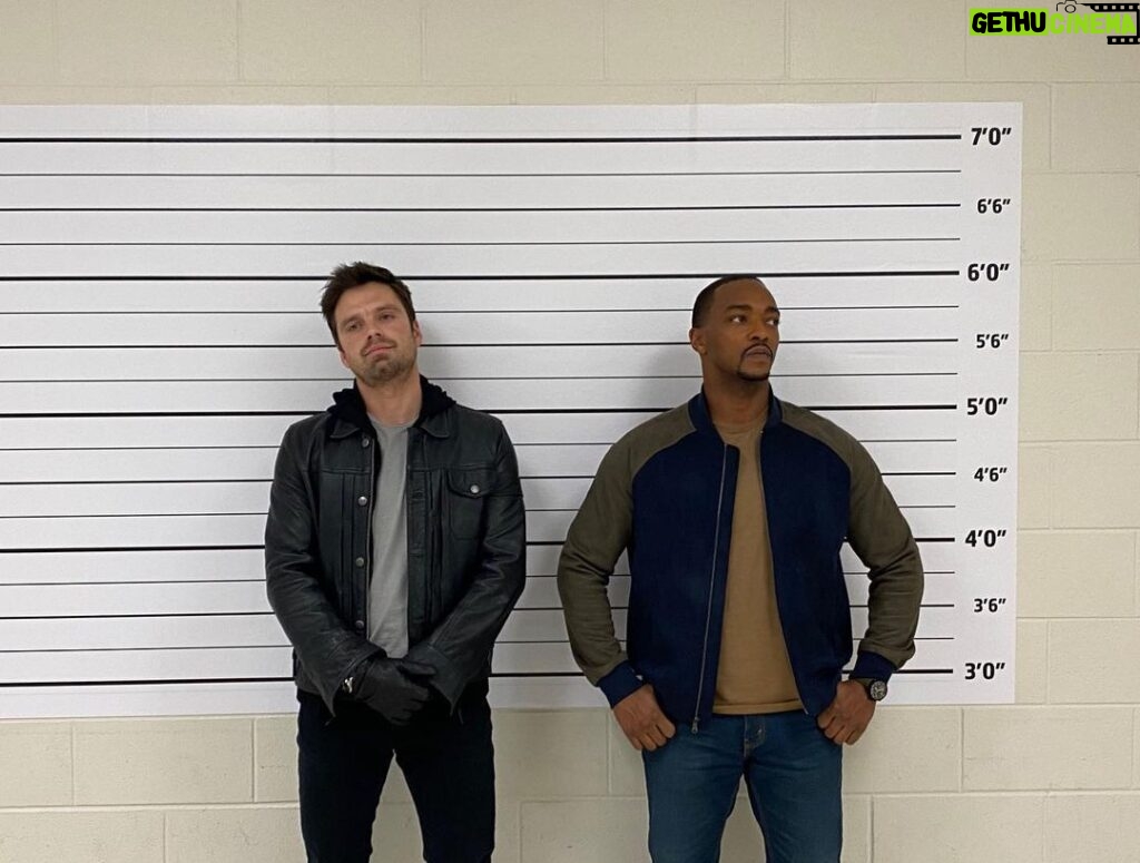 Sebastian Stan Instagram - This is what Saturday night looks like for us @anthonymackie. New episode of The @FalconAndWinterSoldier streaming now on @disneyplus!