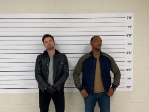 Sebastian Stan Instagram - This is what Saturday night looks like for us @anthonymackie. 
New episode of The @FalconAndWinterSoldier streaming now on @disneyplus!