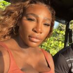 Serena Williams Instagram – Behind the scenes ….On set in hot weather trying to look cool.