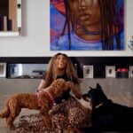 Serena Williams Instagram - A lounge day in @serena and the dogs
