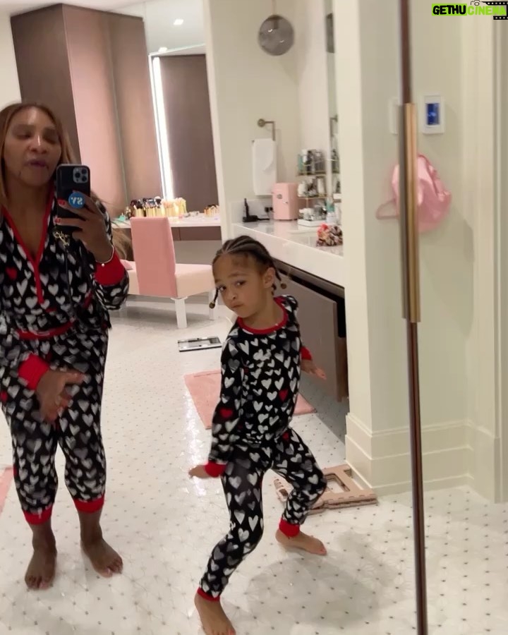 Serena Williams Instagram - Nighttime shenanigans with Olympia @olympiaohanian