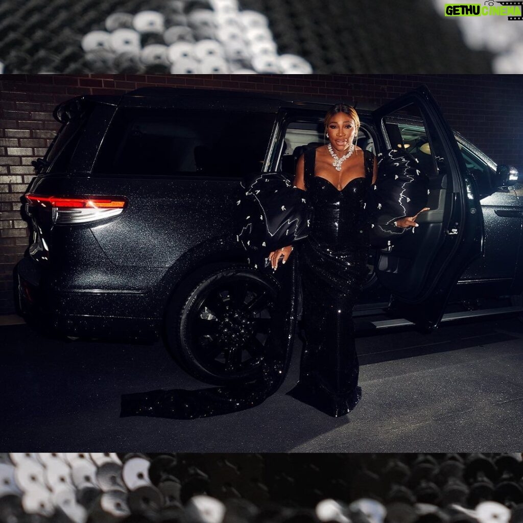 Serena Williams Instagram - A few more angles since we can’t get enough. #ad @serenawilliams’ stunning outfit was complemented by a custom-wrapped* #Navigator to match. ✨  *Not available for purchase. 📸: @landonnordeman
