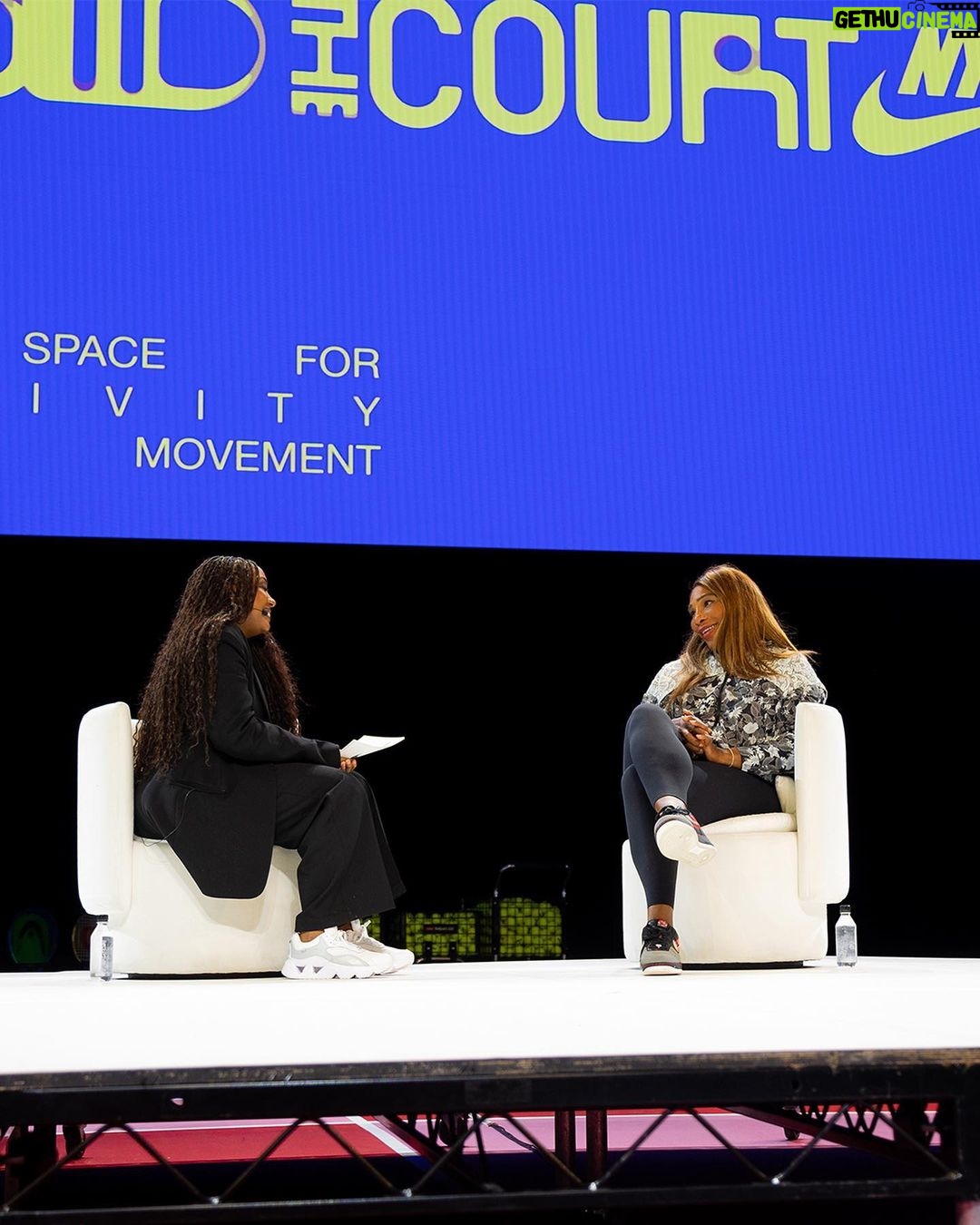 Serena Williams Instagram - I loved spending time at #BeyondTheCourt this weekend ๐พ An open space where any New Yorker who loves fashion and tennis could explore, learn and play. As I evolve into my new chapter, Iโll continue to give access and resources to the next generation of designers through the Serena Williams Design Crew. To make a better tomorrow, we must make a difference today ๐