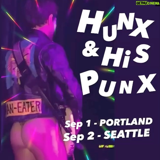 Seth Bogart Instagram - Hunx & His Punx is playing 2 shows next weekend in the Northwest. Our Portland show w/ the Clams is so close to being sold out so get tix now! Seattle is a festival (Bumbershoot) and I don’t know what the deal is but playing outside is my personal hell so please come throw money and candy and joints and underwear at me. We’ve been slowly writing a new album but every time we get together we end up gossiping for 3 days and barely working… but I think we’re about to finally record! We have 9 new songs already ?!? Only took 11 years :) Photo taken by Alexis in 2008!