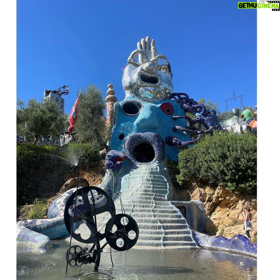 Seth Bogart Instagram - Bomarzo Gardens & Niki de Saint Phalle’s Tarot Garden 😭 When I approached the Tarot Garden it hit me so hard in a crazy way I was not expecting & was glad I had sunglasses on cuz I couldn’t stop crying!! Niki de Saint Phalle - wow wow wow - worked on it for almost 20 years and lived inside one of the sculptures (you can go in it- see my stories ). She was inspired by Bomarzo Gardens (which was made in 1552), where we went the day before. Glad I got to visit these places in this lifetime ❤️ Sacro Bosco di Bomarzo