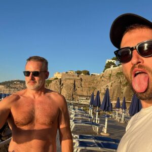 Seth Bogart Instagram - Not quite sure how the Universe worked to bring me together with this gorgeous and incredibly kind man 10 years ago but my life has been a million times better ever since.  We escaped the cruel summer of 2022 for a second and got away to Italy last month- to swim in gorgeous waters, sleep in luxury caves, roam Rome stoned on spritzos and gummies, see Bomarzo Gardens and Niki de Saint Phalle’s Tarot Garden (a dream of mine), narrowly escape some “professional” creep-cruisers at gay beaches near Lecce, lounge in swimming pools in the country side and forget about stuff, forget about everything, even if it was just for a little bit. 

Dear Chris ,
I will love you ’til the end of time. ❤️