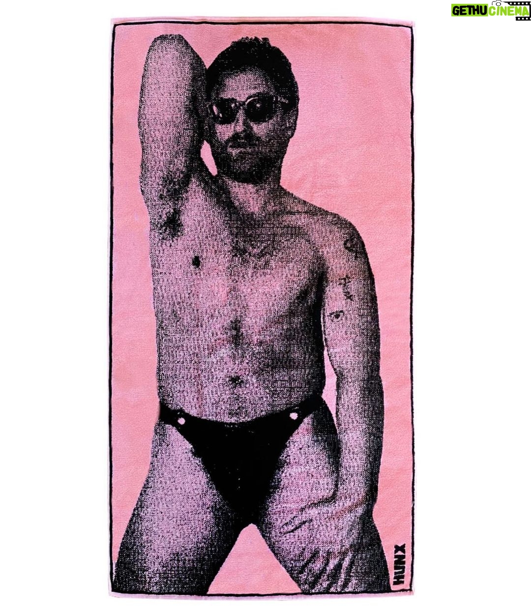 Seth Bogart Instagram - Announcement ! Hunx & His Punx will be playing at @levitation this year in Austin! We also are playing this weekend in Oakland at @mosswood_meltdown_i_love_you . I made an edition of 50 Hunx towels inspired by the iconic @buttmagazine towels. Will be available at our show this weekend or order one at wackywacko.com (only about 20 available online 👅👅) photo on towel by @sirdavidsimon