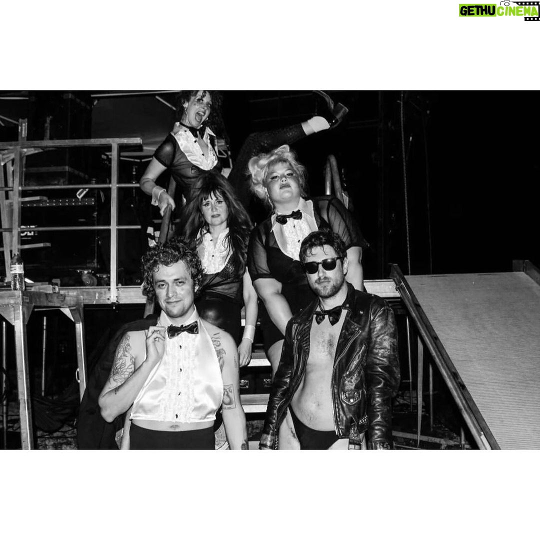 Seth Bogart Instagram - Hunx & His Punx getting off our private jet 👅 LOW TICKET ALERT for our show in LA this Thursday at @ The Regent Theater. Only about 100 left so get one now ! Ticket link in bio. (UPDATE : SOLD OUT 🤩👅👀😈) The incredible @sarahsquirm is hosting the show and doing a mini set before each band & @trapgirlpunk and @theparanoyds are opening so get there early ! Doors at 7 , show begins at 8. Not sure who took the first paparazzi pic but the rest are by my old friend @vicecooler