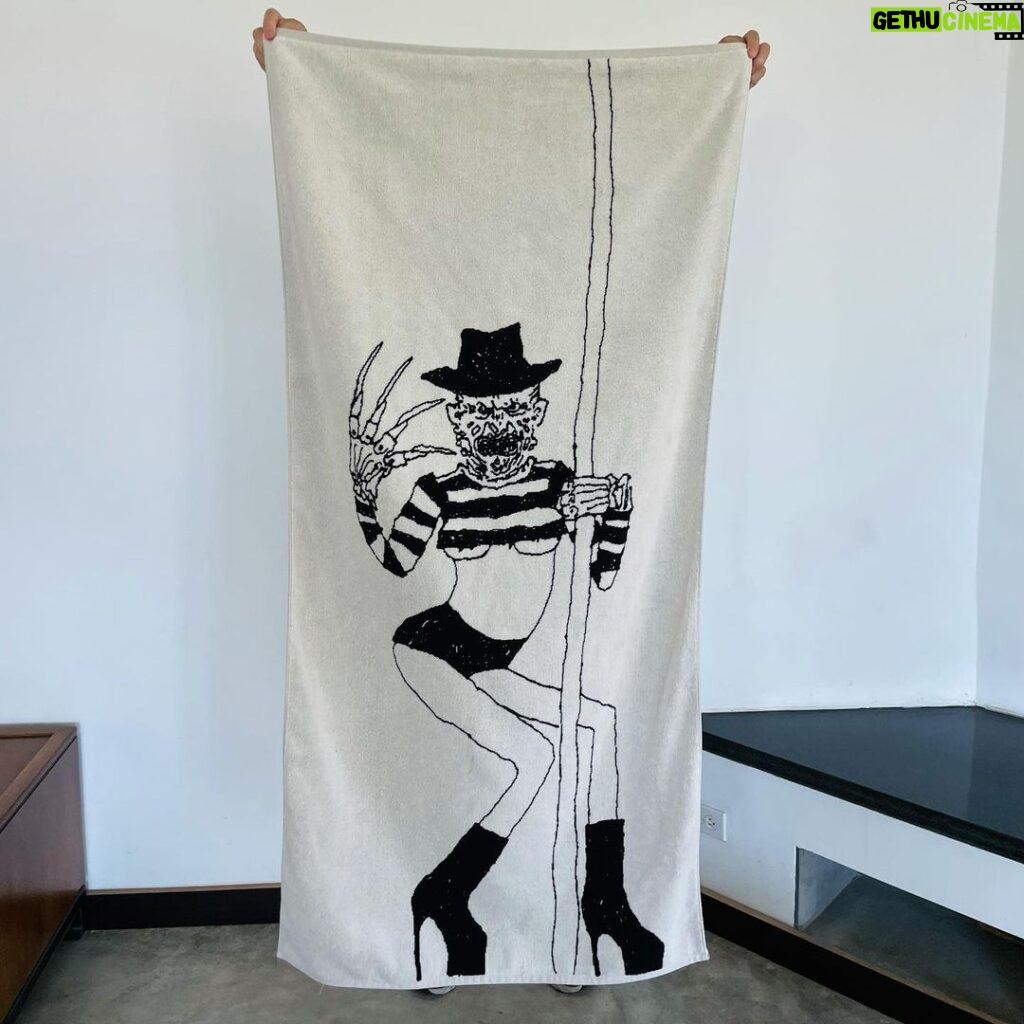 Seth Bogart Instagram - Do you need a new towel this summer ??? We made a bunch of new ones for @wackywacko Art on first towel by @tm_presley , Freddy Strips art by @aimee_goguen666 , the rest by meeeee Go to www.wackywacko.com