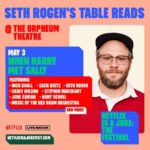 Seth Rogen Instagram – In Los Angeles? There’s still some tix left for our awesome table reads with amazing casts featuring @quintab, @comedianlilrel, @azizansari, @jackblack, @nickkroll, @zaziebeetz, @osheajacksonjr, @lilyjcollins, and MORE!!