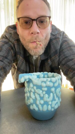 Seth Rogen Instagram - New Gloopy Ashtray from Houseplant… in BLUE!!! https://bit.ly/3DRrW30