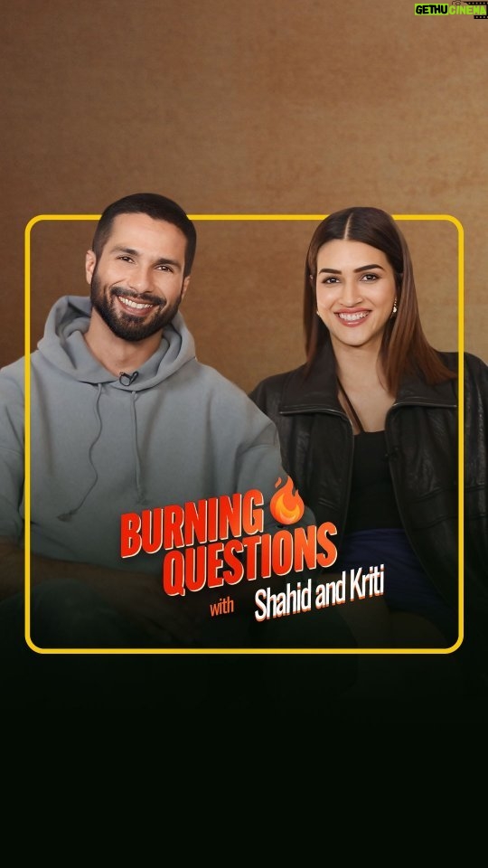 Shahid Kapoor Instagram - In convers-ai-tion with @shahidkapoor and @kritisanon answering your Burning Questions with a spark, having a chat about their favourite memories and so much more 🤖💛 Find the full interview on IMDb's YouTube channel (link in bio📍) 🎬: Teri Baaton Mein Aisa Uljha Jiya | In Cinemas Now