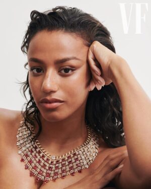 Shalom Brune-Franklin Instagram - Thank you @chanelofficial @vanityfair & to the lovely creatives tagged…🤯♥️ #TweedDeCHANEL #CHANELHighJewelry