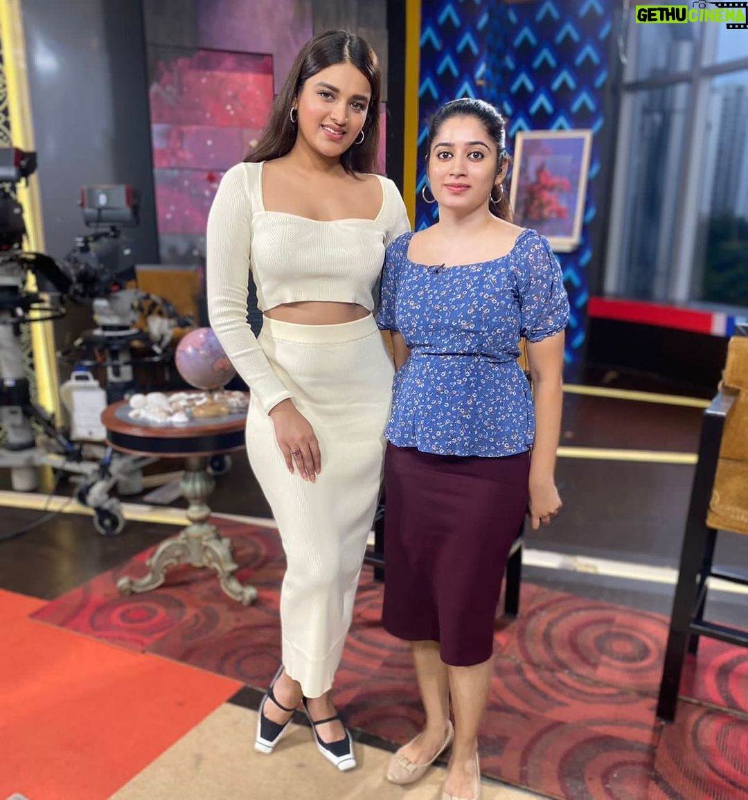 Shambhavy gurumoorthy Instagram - One with the gorgeous @nidhhiagerwal ❤️ ,please do watch vanakkam tamizha trw at 8 clk . #vanakkamtamizha #tamilshow #suntv #geminitv #show #tamilcinema #trending #instamood #instalove #instaphoto Chennai, India