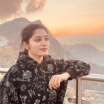 Shambhavy gurumoorthy Instagram - golden hour ✨🧡 #samandprasi #trending #instadaily #instamood #happiness #sunsets #beautifulsunset #innerpeace #goodvibes #daytoremember #nature #loveyourself Jebel Jais (Ras Al Khaimah) - Highest Point Of UAE