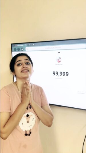 Shambhavy gurumoorthy Instagram - Thank you so much to our YouTube family for 1 lakh subscribers!!!! ❤️❤️ here we attained a first milestone with all your love !!!! thanking each and everyone who supported /supporting in every way possible 🤗❤️

With lots of love ,
Sam & Prasi ❤️